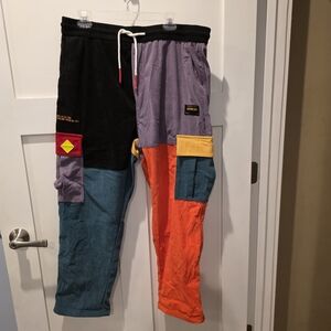 NWT Aelfric Eden Cargo Pants XL Corduroy ColorBlock Patchwork Retro Hip Hop 90s